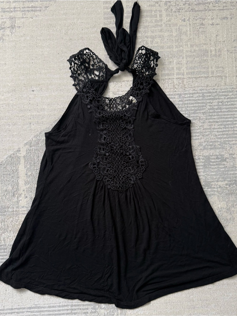 Pretty Good Black Crochet Halter Top